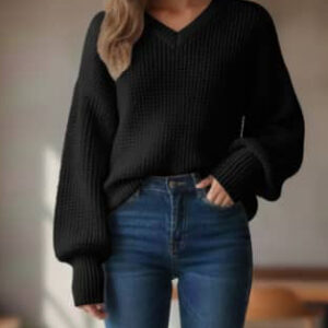 كنزة هودي قماش تريكو مصوف تقيل