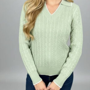 كنزة قبة V صدر مفنن